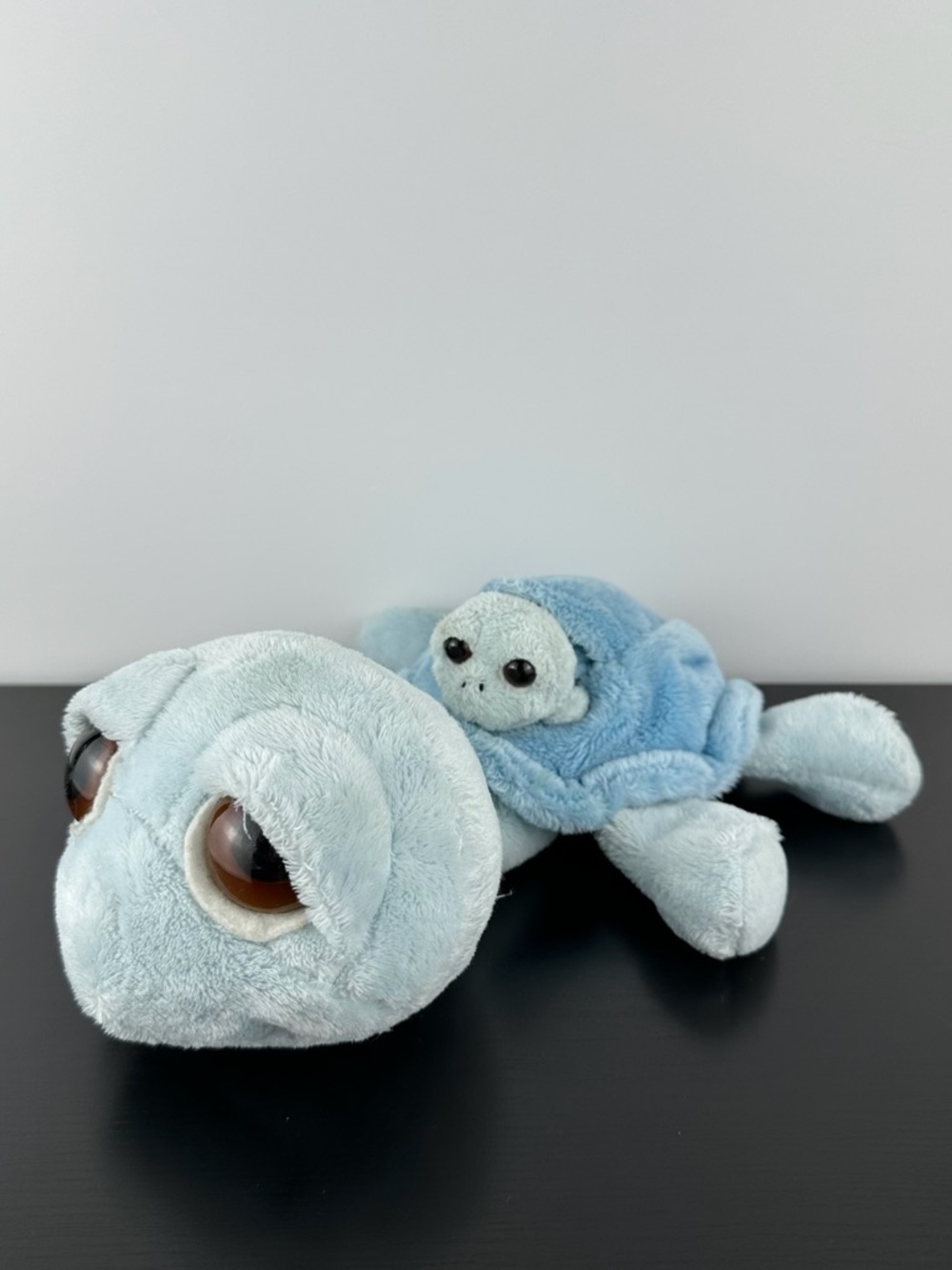 Russ Berrie Rare Lil Peepers Splish Blue Turtle & Baby 10” Plush Peeper Tortoise